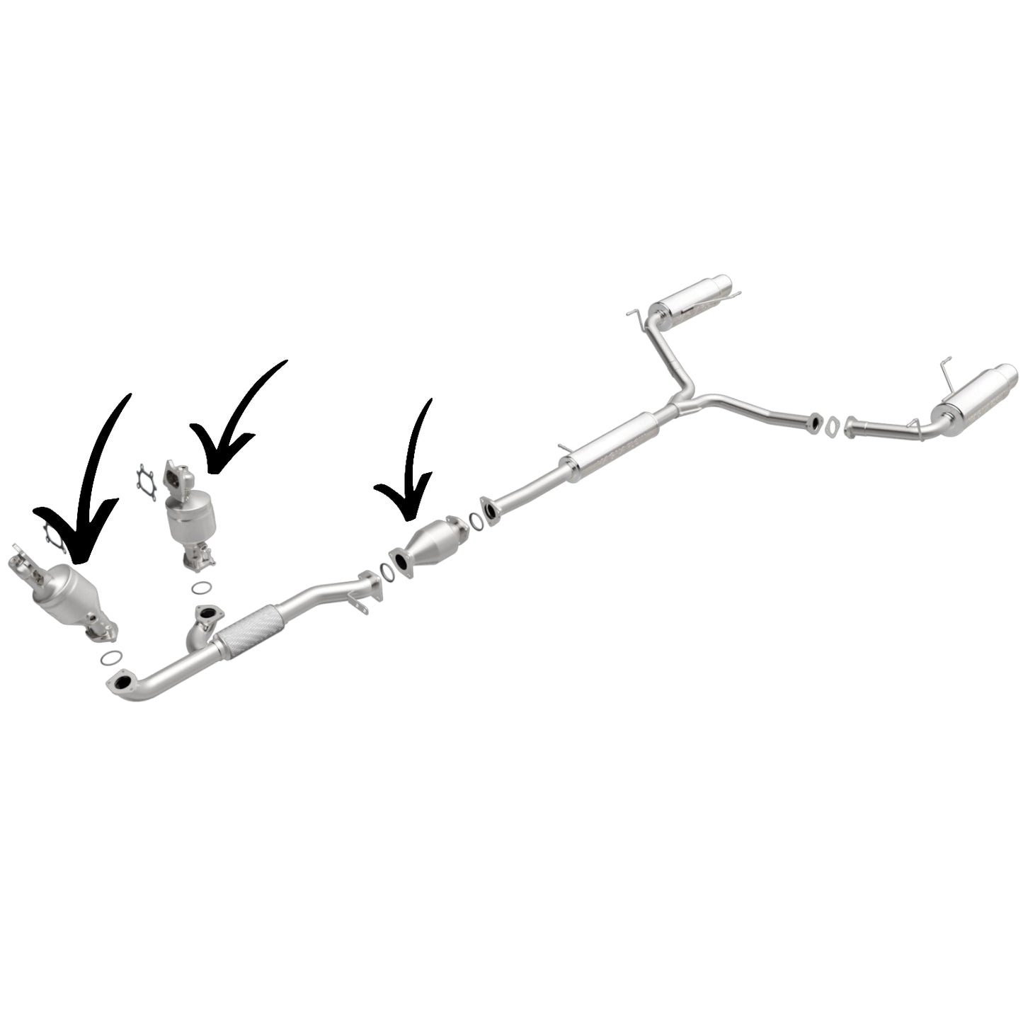 Convertisseurs avant/central/arrière pour Acura MDX 3.5L 2003-2006 (ensemble de 3)
