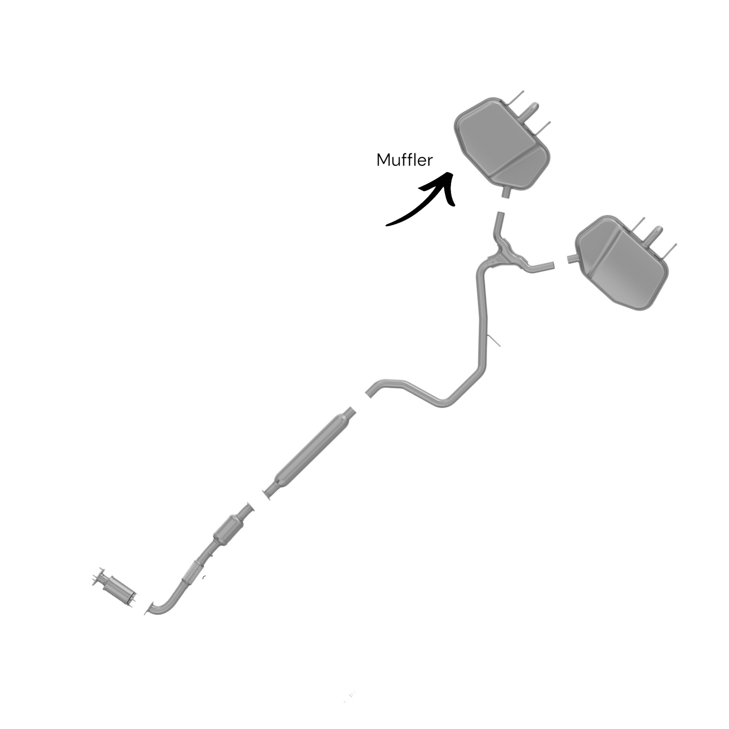 Silencieux côté droit pour Buick Regal 2.4L (2011-2017) (Double échappement)