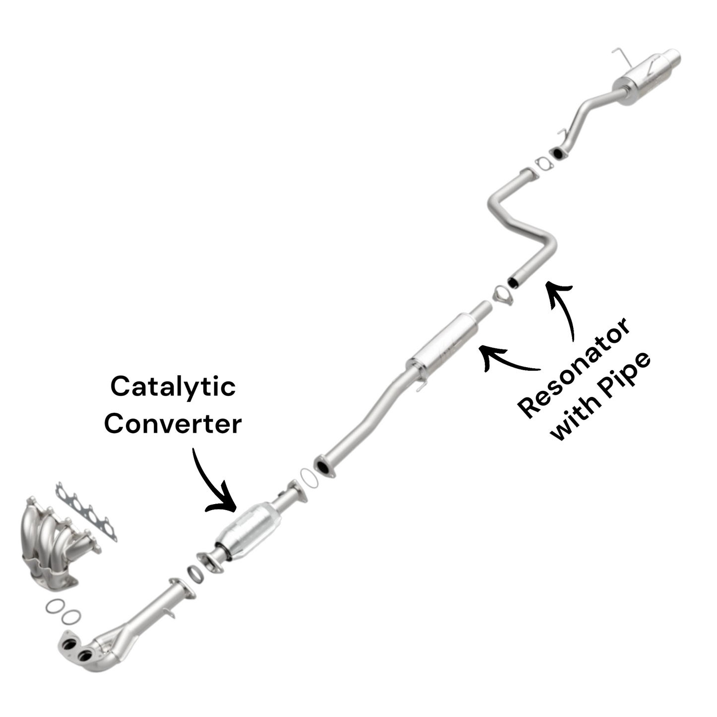 Honda Civic 1.6L (1999-2000) (SI Sub Model Only) Catalytic Converter and Resonator