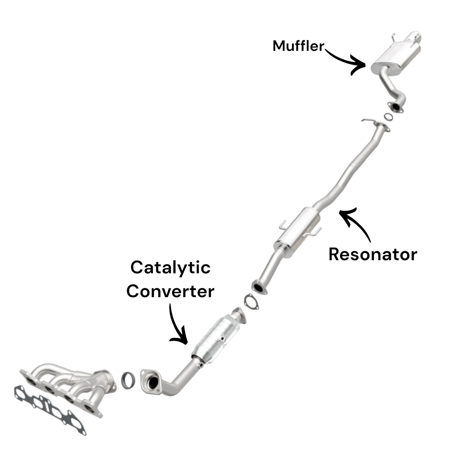 Honda CR-V 2.4L (2002-2004) Catalytic Converter, Resonator and Muffler