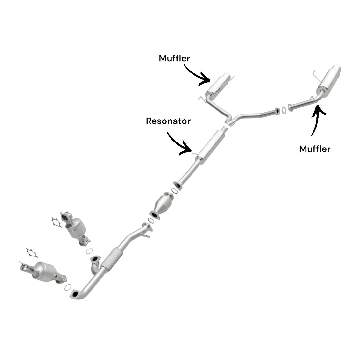 Résonateur, tuyau en Y et silencieux pour Acura MDX 3.5L (2004-2006)