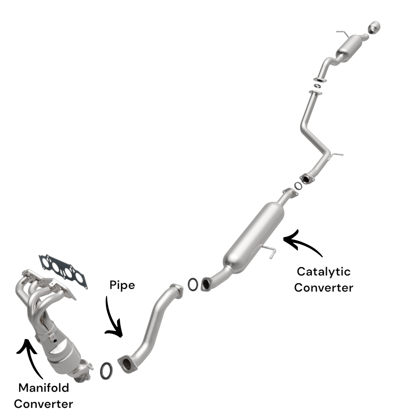 Convertisseur catalytique, tuyau et collecteur d'échappement pour Scion xB 2.4L (2008-2015)