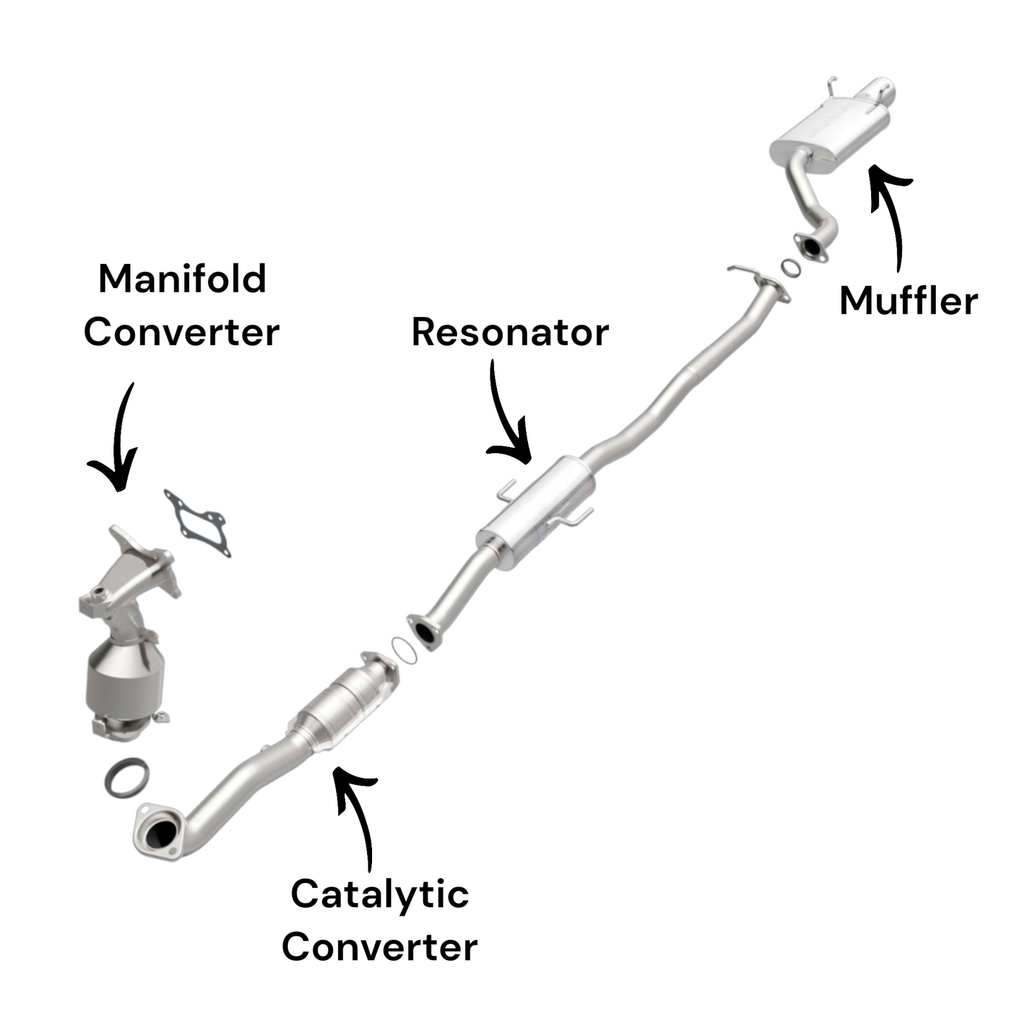 Honda CR-V 2.4L (2010-2011) Manifold Converter, Catalytic Converter, Resonator and Muffler