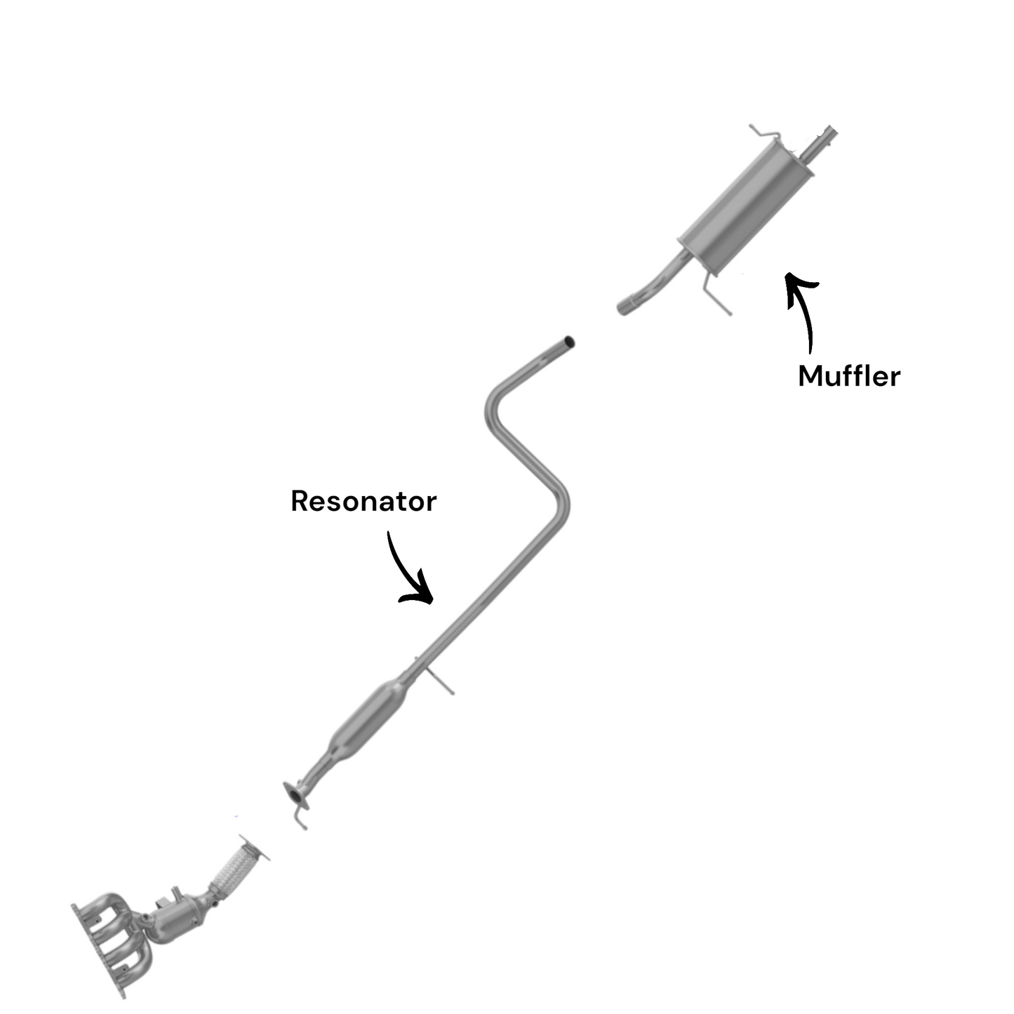 Résonateur et silencieux pour Ford Fiesta 1.6L (2011-2019) (Hatchback)