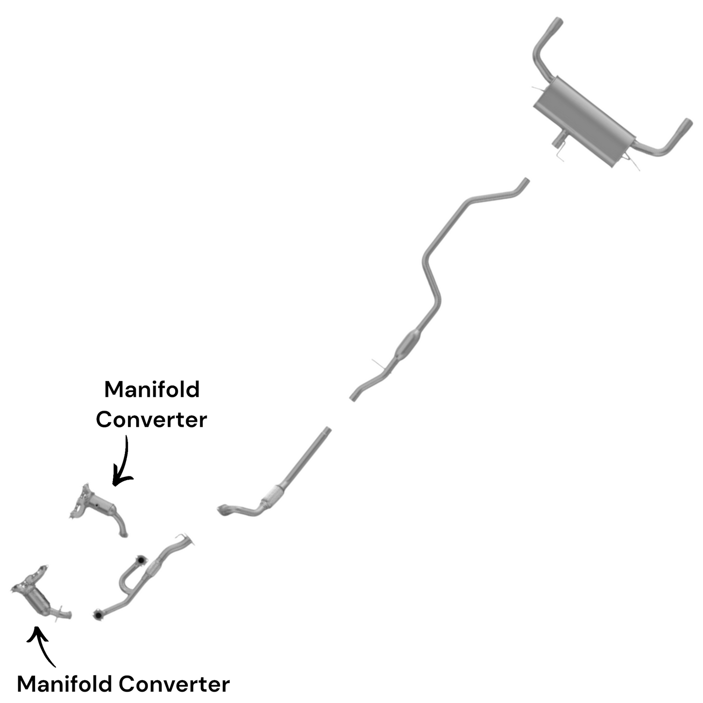 Convertisseur de collecteur arrière et tuyau flexible pour Chrysler Sebring 3.5L (2007-2010)