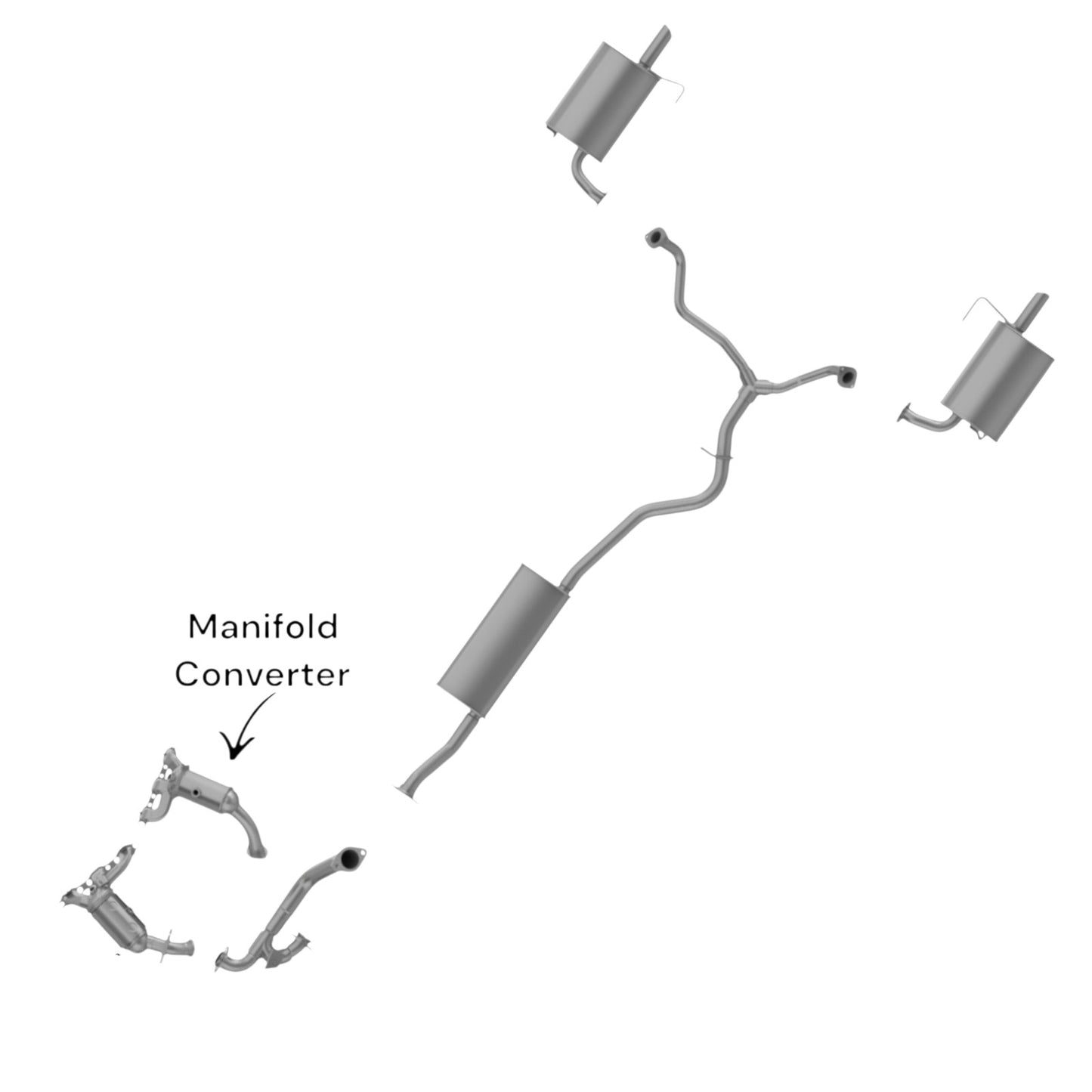 Chrysler Pacifica 4.0L (2007, 2008) Rear Manifold Converter.