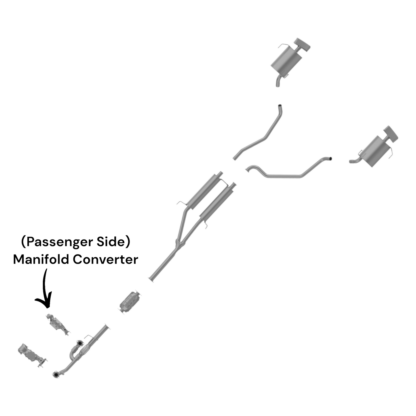 Convertisseur de collecteur côté passager pour Acura MDX 3.7L 2010-2013