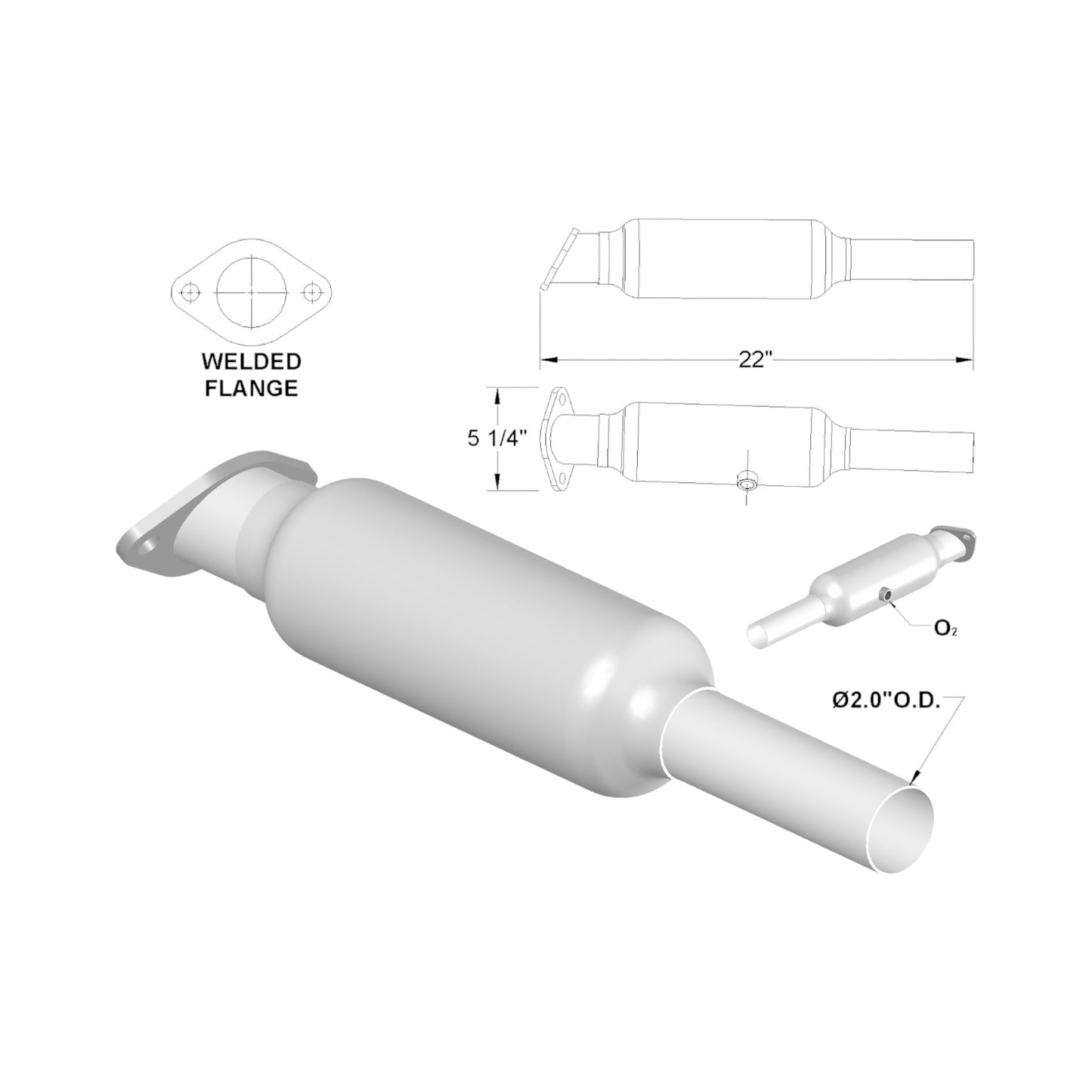 Hyundai Elantra 1.8L (2011-2016) Catalytic Converter