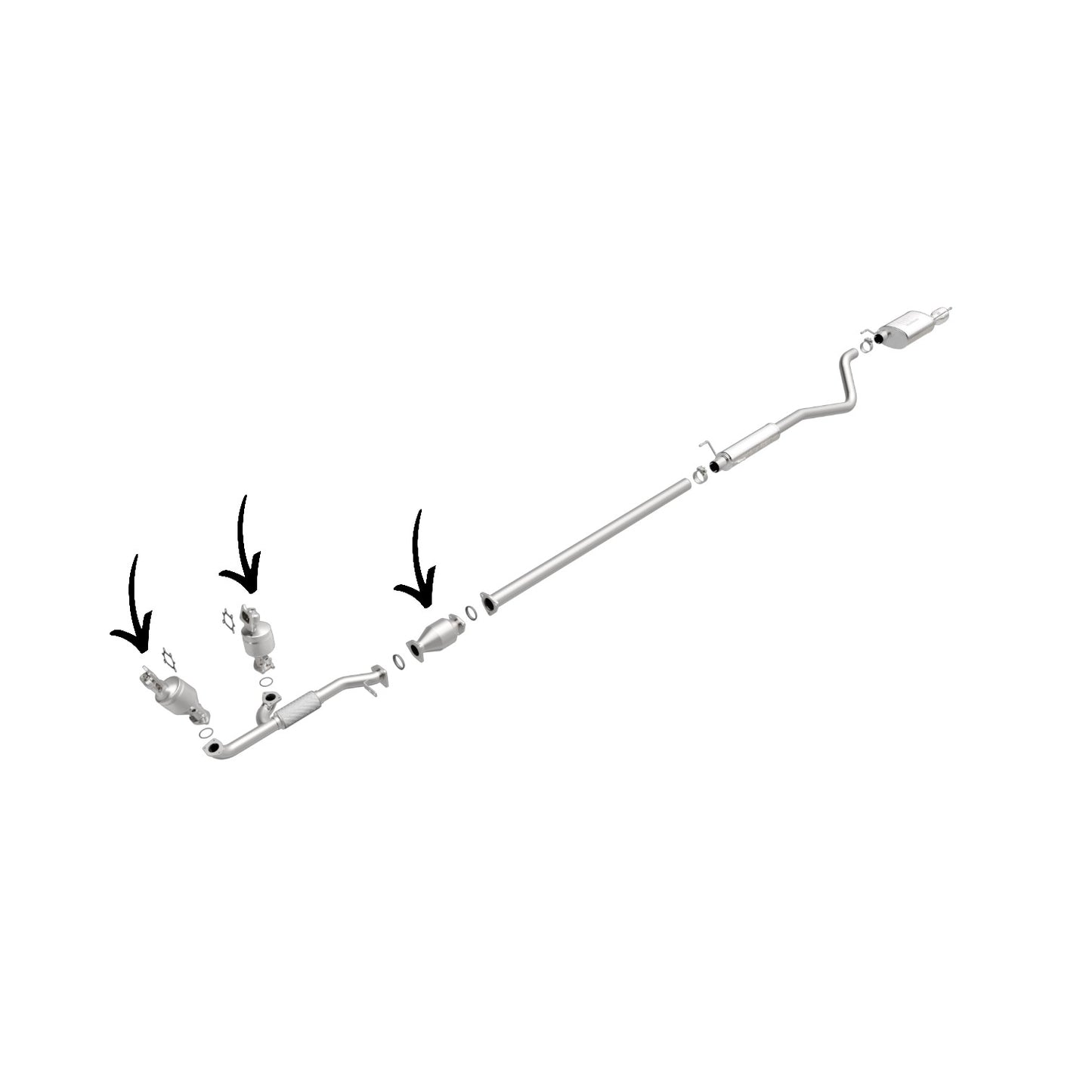 Convertisseur avant/central/arrière pour Honda Ridgeline 3.5L (2006-2008) (ensemble de 3)