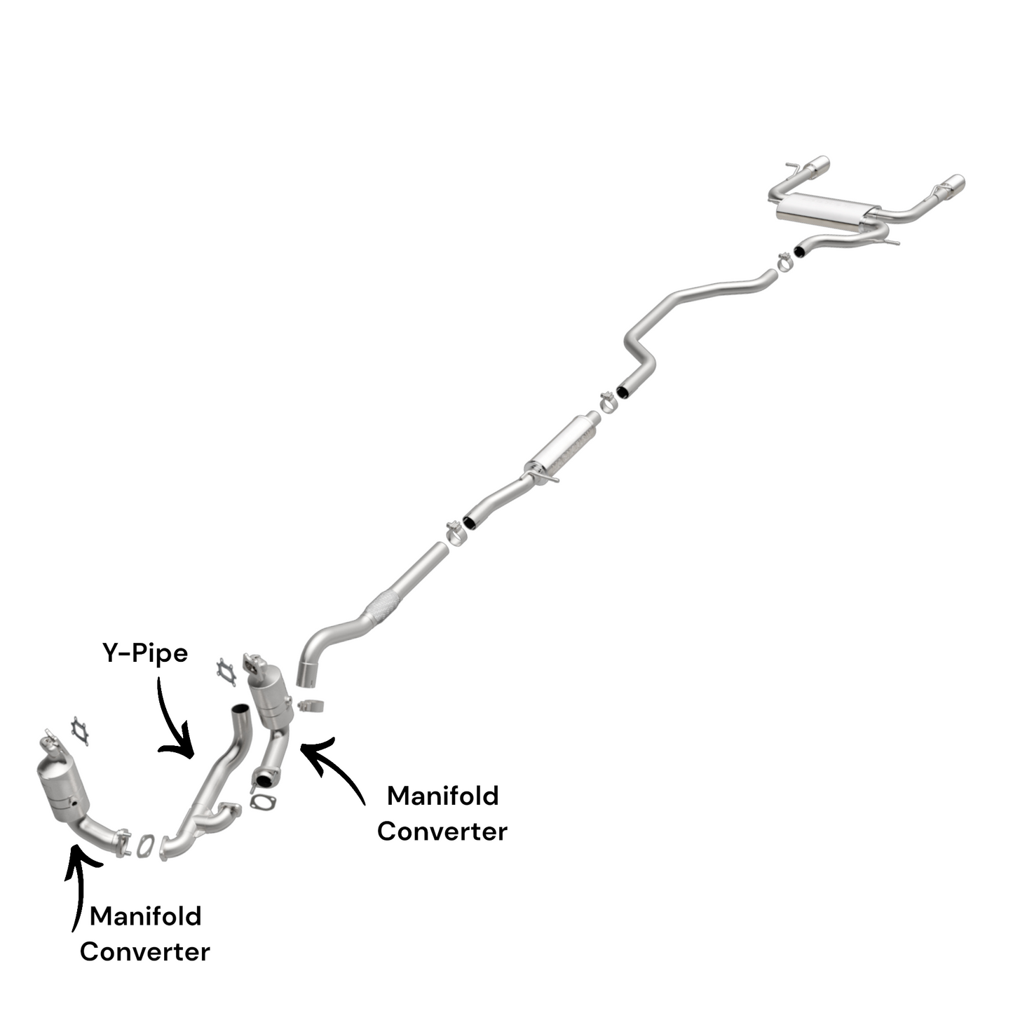 Convertisseur de collecteur et tuyau en Y pour Chrysler 200 3.6L (2011-2014)