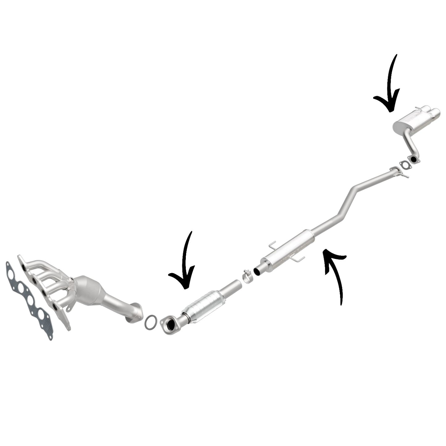 Convertisseur catalytique, résonateur et silencieux pour Mazda 6 2.5L 2009-2013