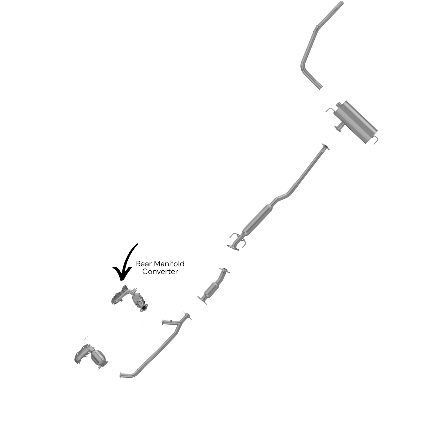 Convertisseur de collecteur d'échappement arrière pour Toyota Sienna 3.5L (2011-2016) à traction avant