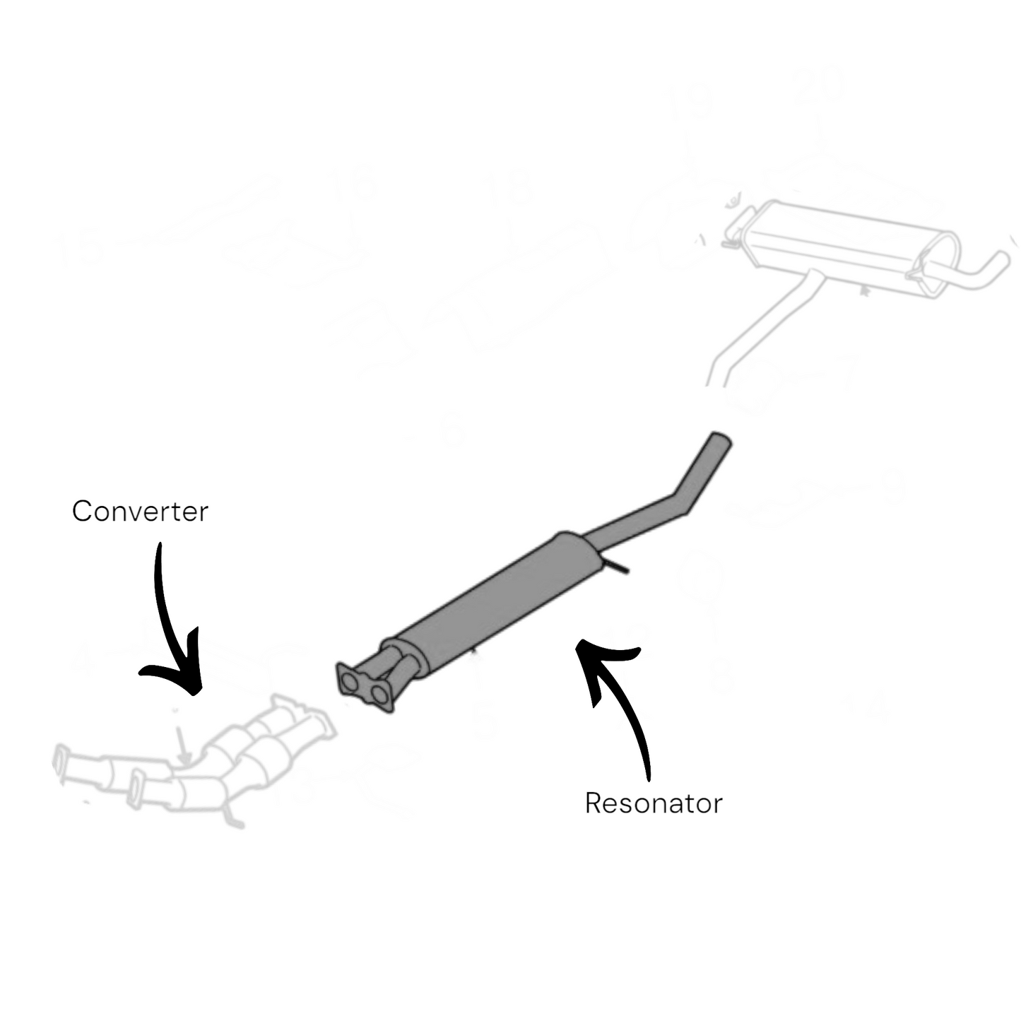 Land Rover LR2 3.2L 2008-2012 Flex Catalytic Converter & Middle Muffler