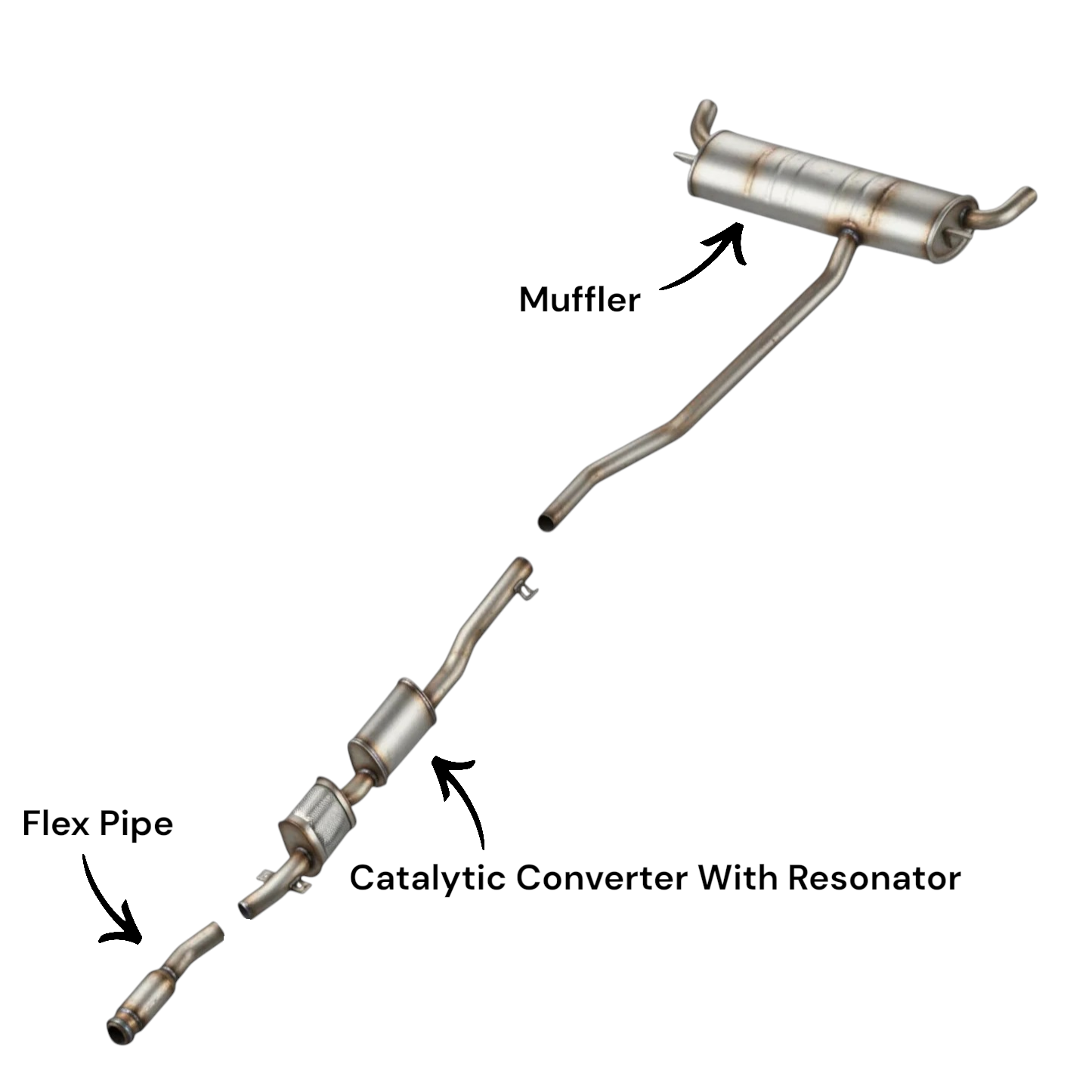 Mini Cooper Paceman 1.6L (2011-2016) (Turbo) Flex Pipe, Catalytic Converter With Resonator And Muffler