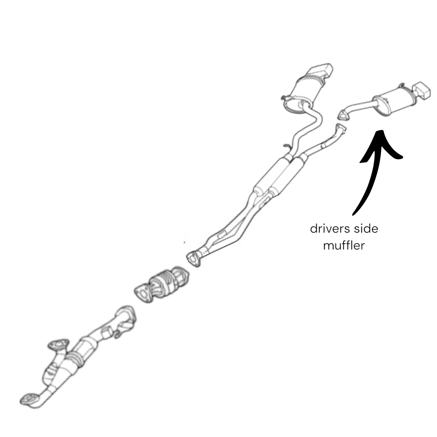 Acura TL SH-AWD 3.7L (2012-2014) Drivers side muffler