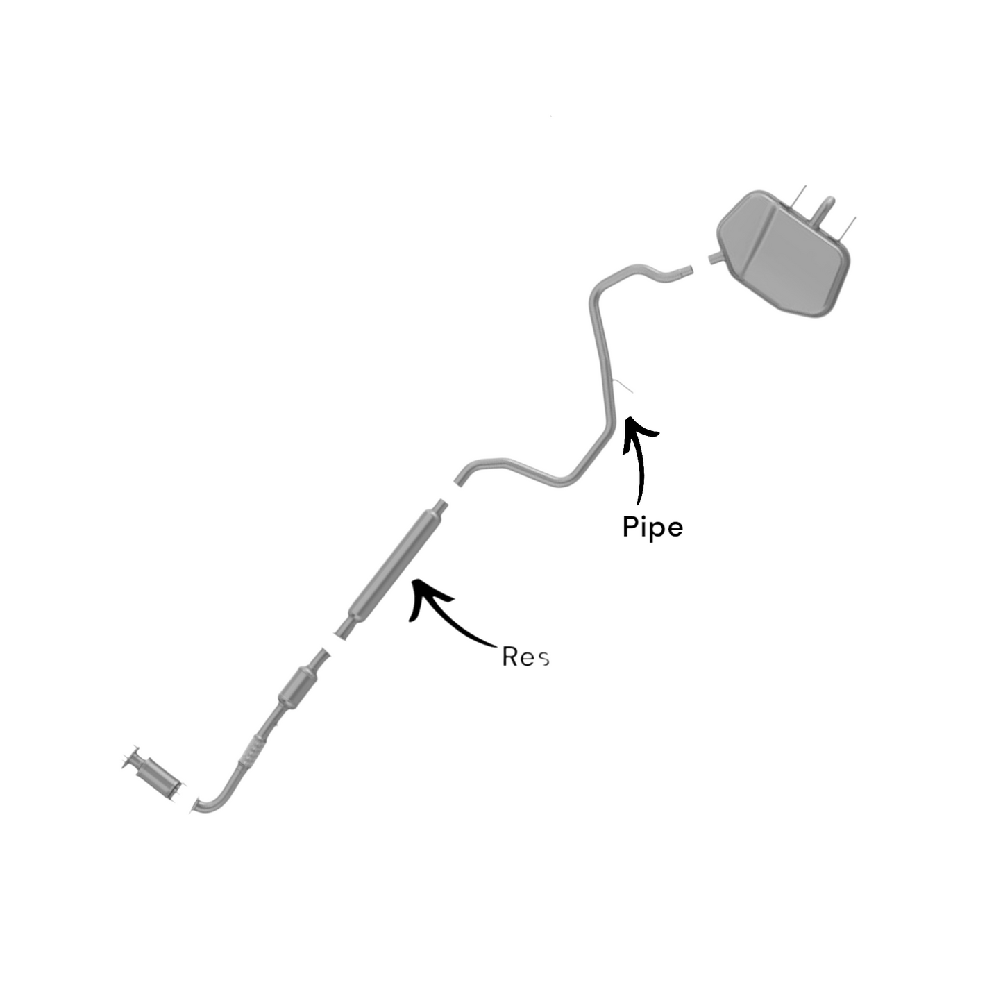 Résonateur d'échappement simple, tuyau pour Chevrolet Malibu Limited 2016 2.5L