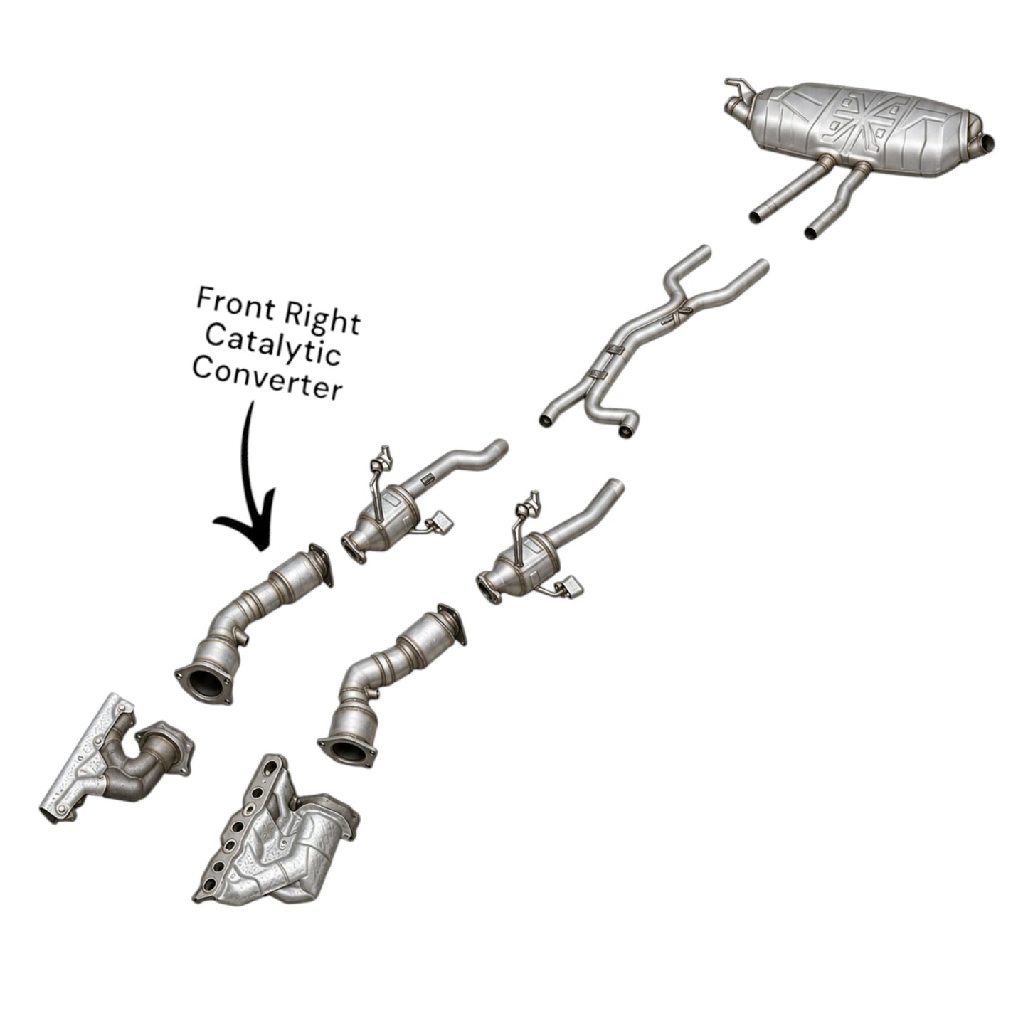 Porsche Cayenne 4.8L (2008-2010) (Non-Turbo) (AWD) Front Right Catalytic Converter