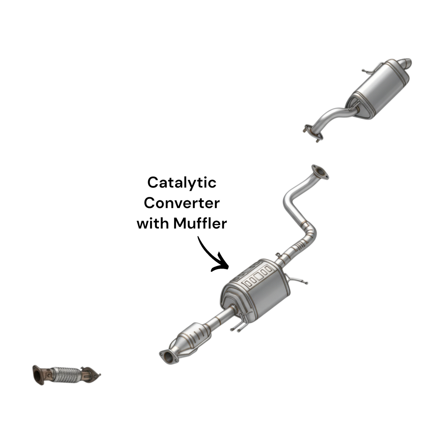 Kia Soul (+) 2.0L (2014-2019) Converter with Middle Muffler