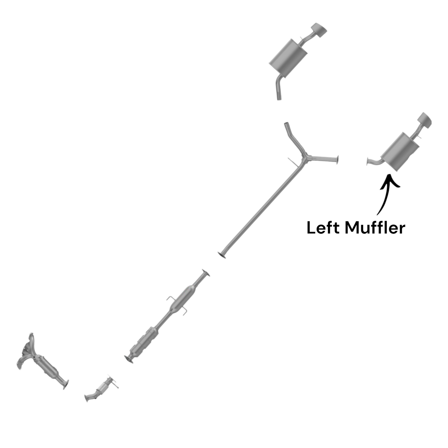 Hyundai Sonata 2.0L (2011) (Turbo) Left Side Muffler