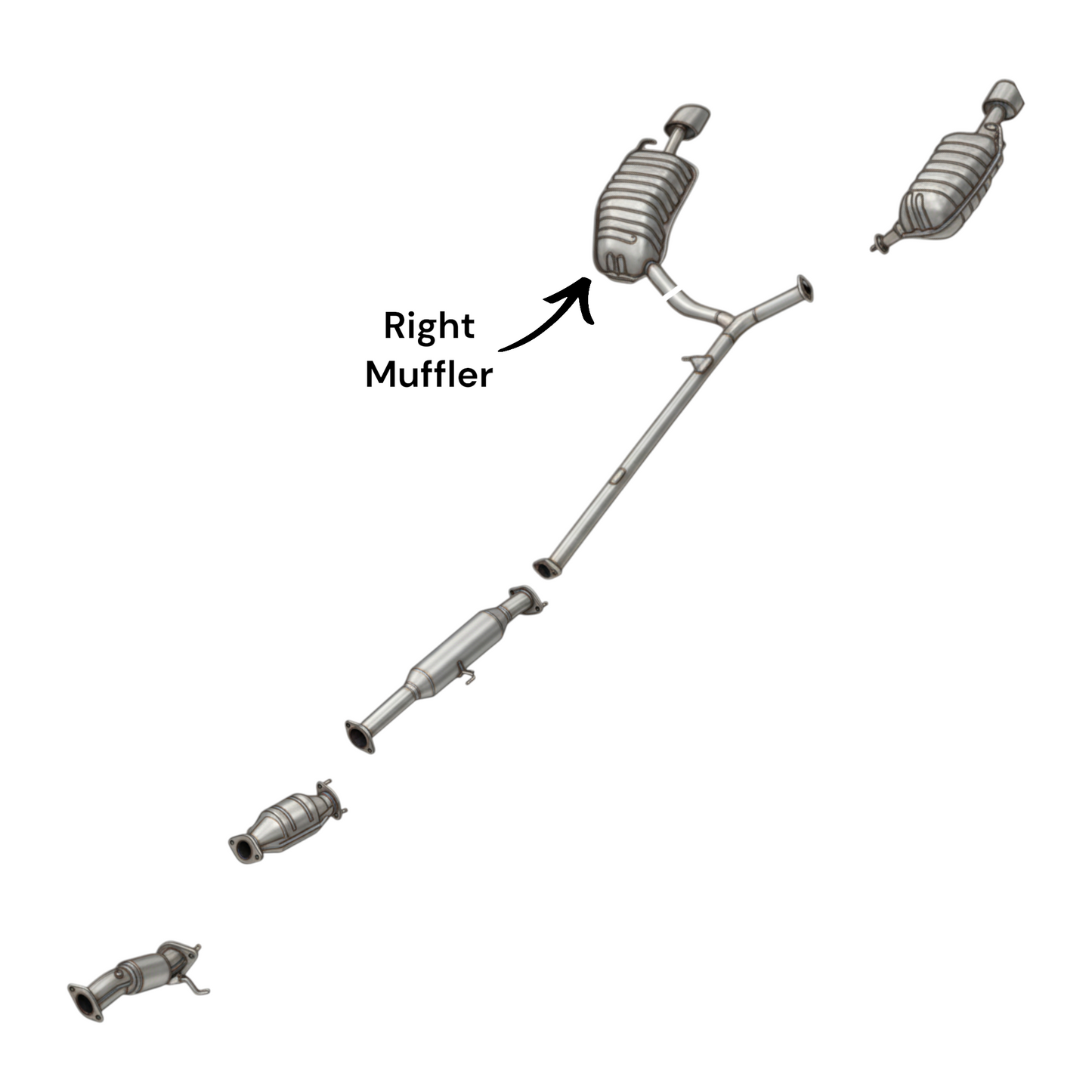 Kia Optima 2.4L (2011-2013) (Only Korean Built) Right side Muffler