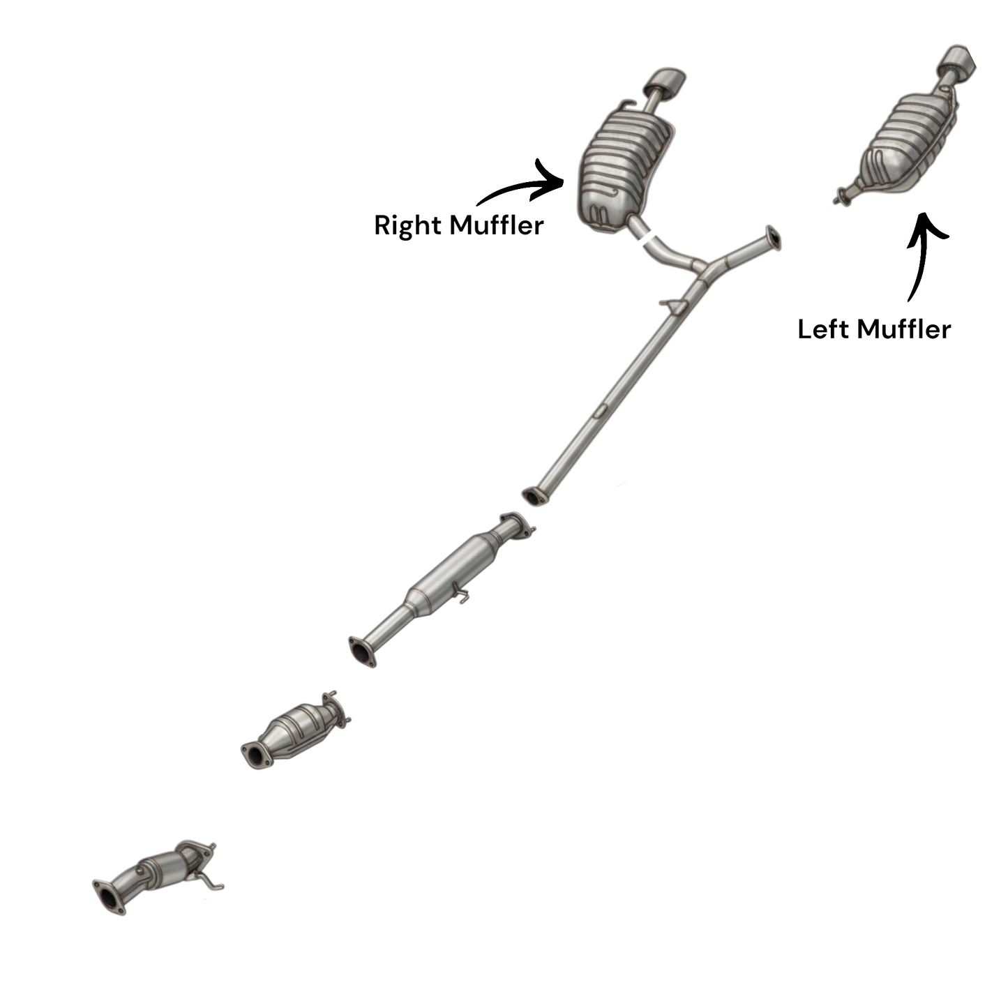Kia Optima 2.4L (2011-2013) (Only Korean Built) Both side Mufflers