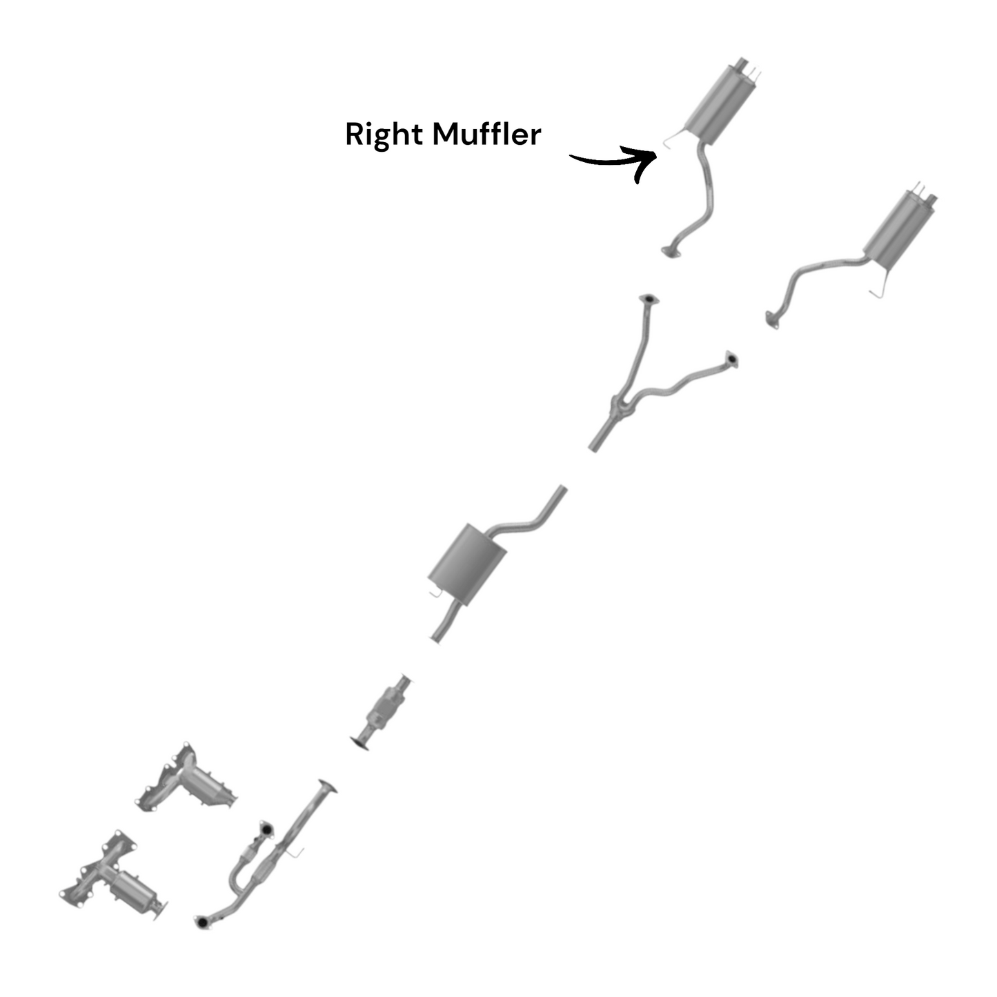 Hyundai Veracruz 3.8L (2007-2012) Right-Side Rear Muffler