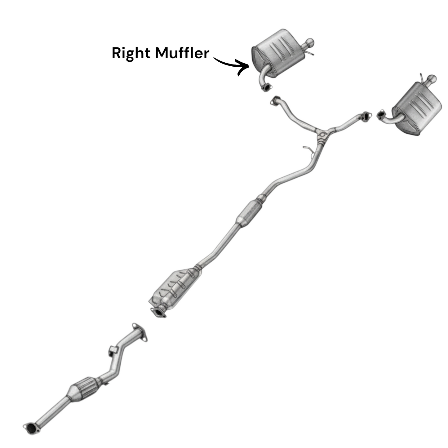 Subaru Ascent 2.4L (2019-2025) Right side Muffler