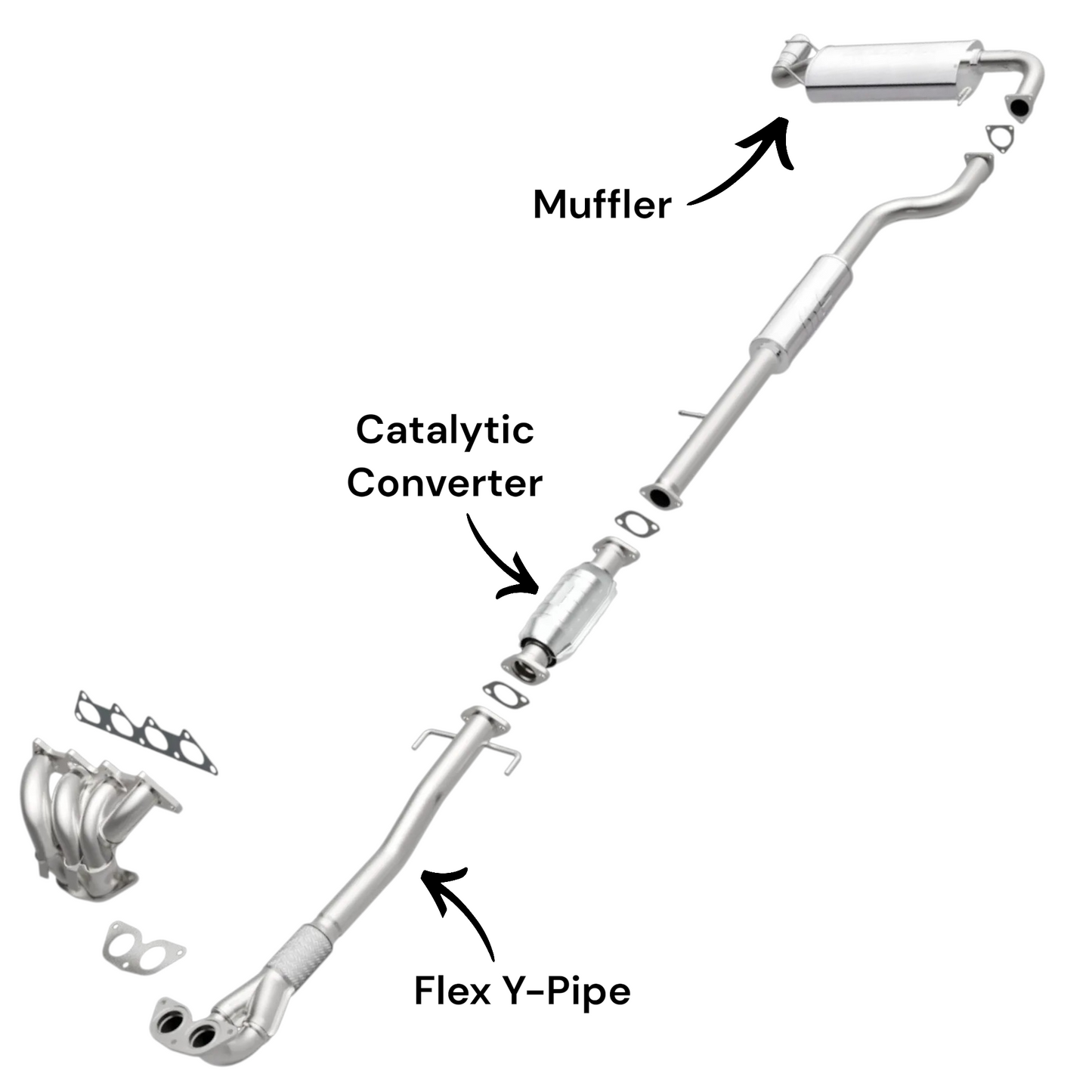 Mitsubishi Outlander 2.4L (2003-2006) (AWD) Flex Y-Pipe, Catalytic Converter and Muffler