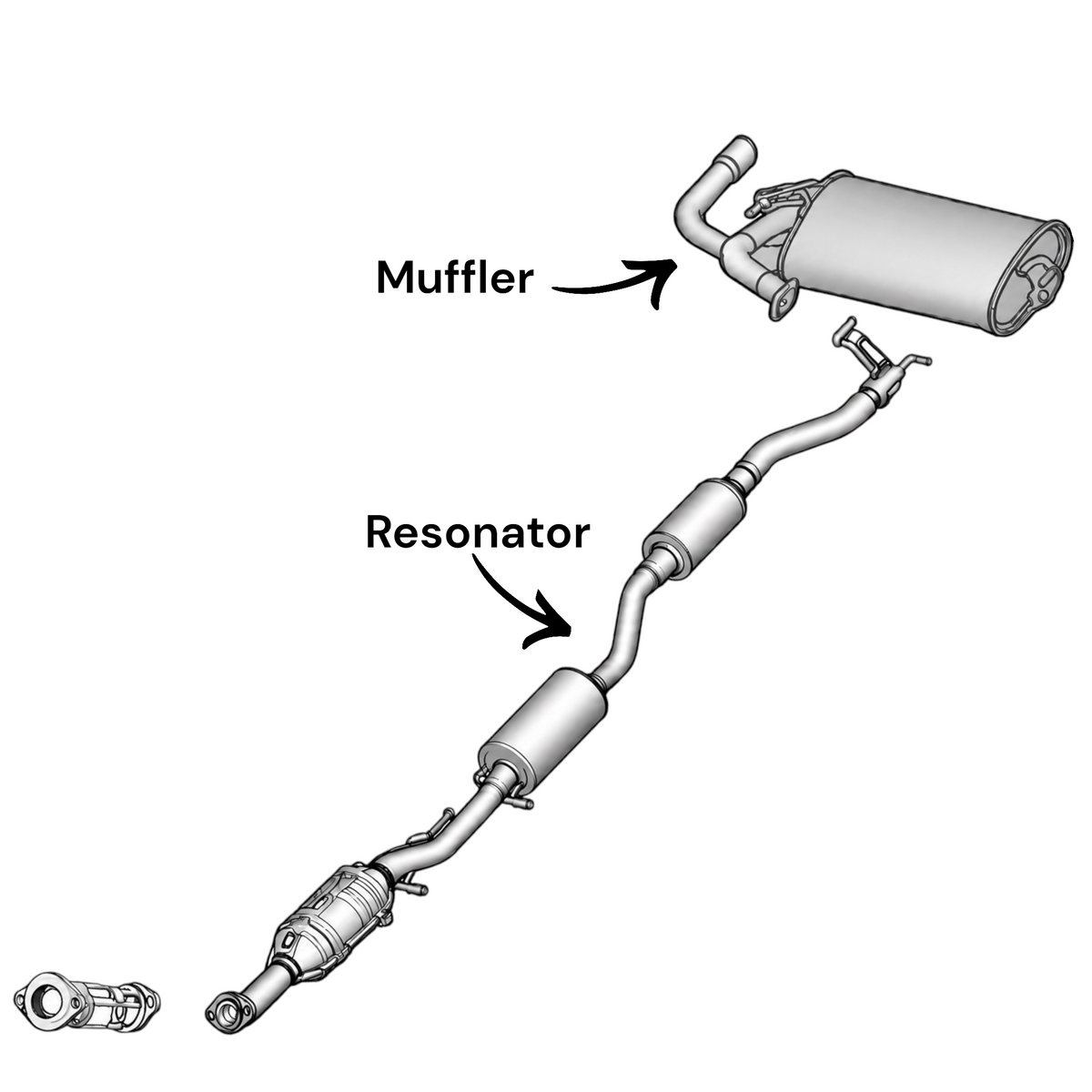 Mitsubishi RVR 2.4L (2016) Resonator and Muffler