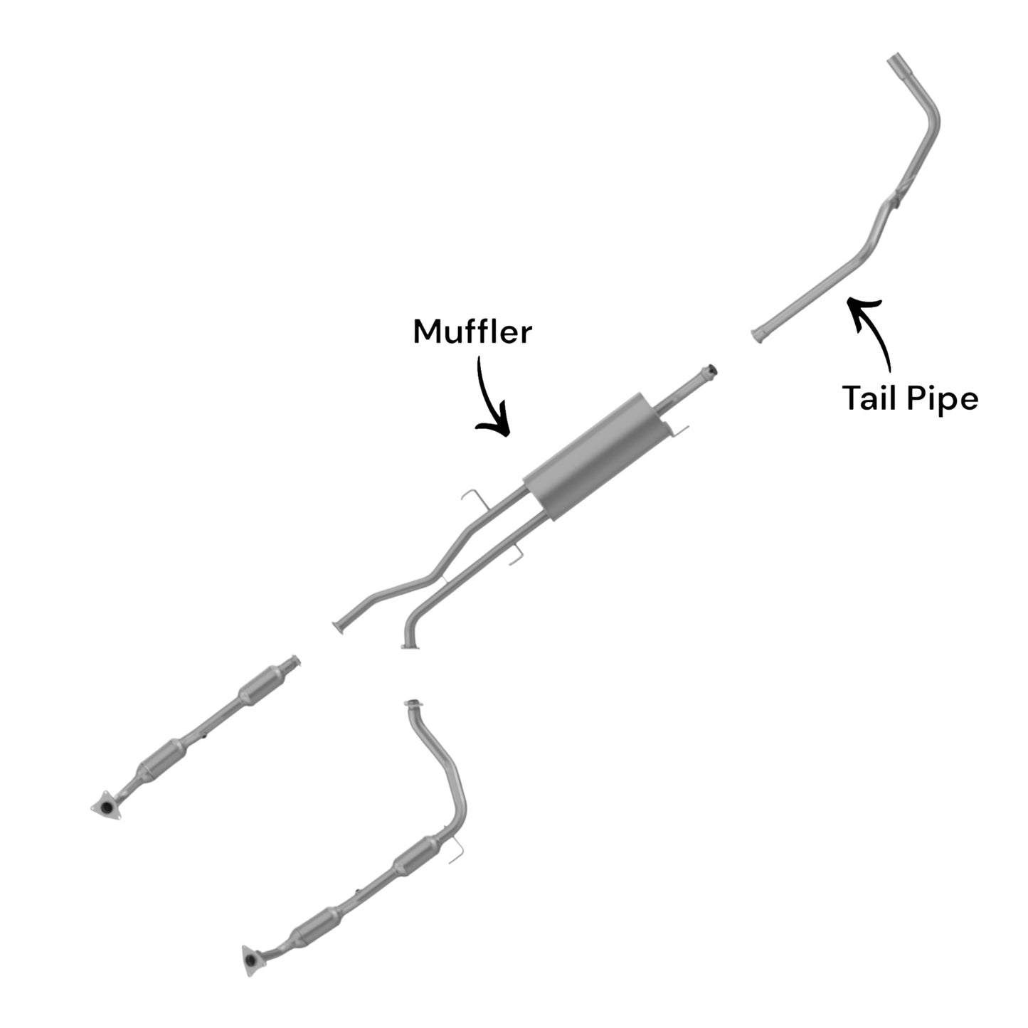 Toyota Tundra 4.7L (2007-2009) (145.7" Wheelbase) Muffler & Tail Pipe