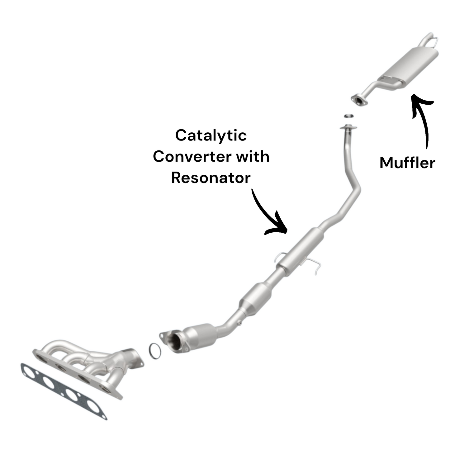 Toyota Corolla 1.8L (2009-2013) (Only for S Sub-Model) Catalytic Converter with Resonator and Muffler