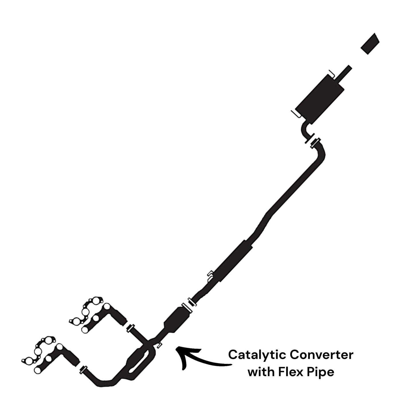 Toyota Solara 3.0L (1999, 2000) (Automatic Transmission) Catalytic Converter with Flex Pipe