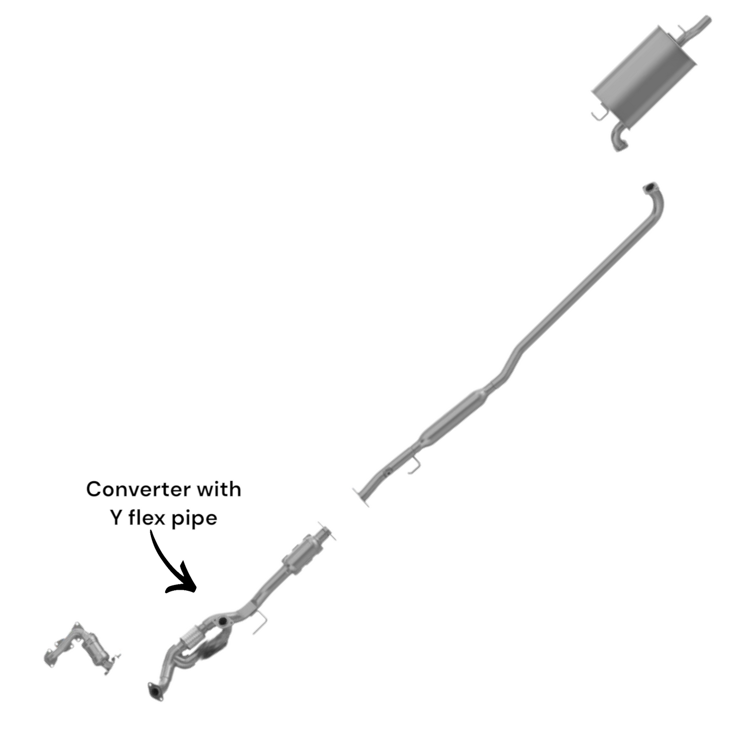 Convertisseur avec tuyau flexible en Y pour Toyota Camry 3.0L (1997-2001)
