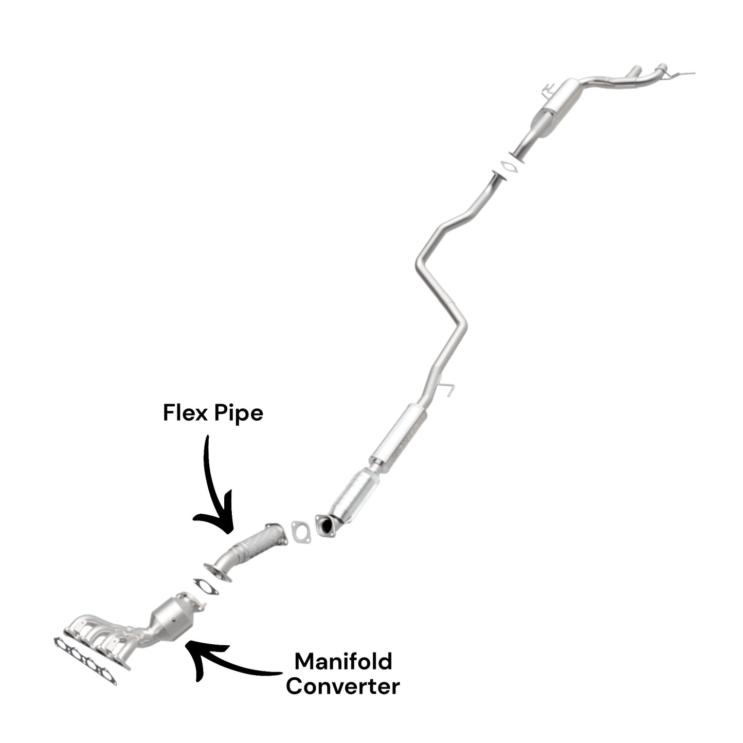 Hyundai Veloster 1.6L Non-Turbo (2012-2017) Manifold Converter and Flex Pipe