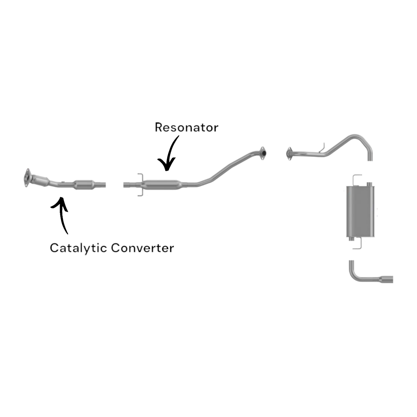 Convertisseur catalytique et résonateur pour Toyota Matrix 1.8L (2003-2008) traction avant