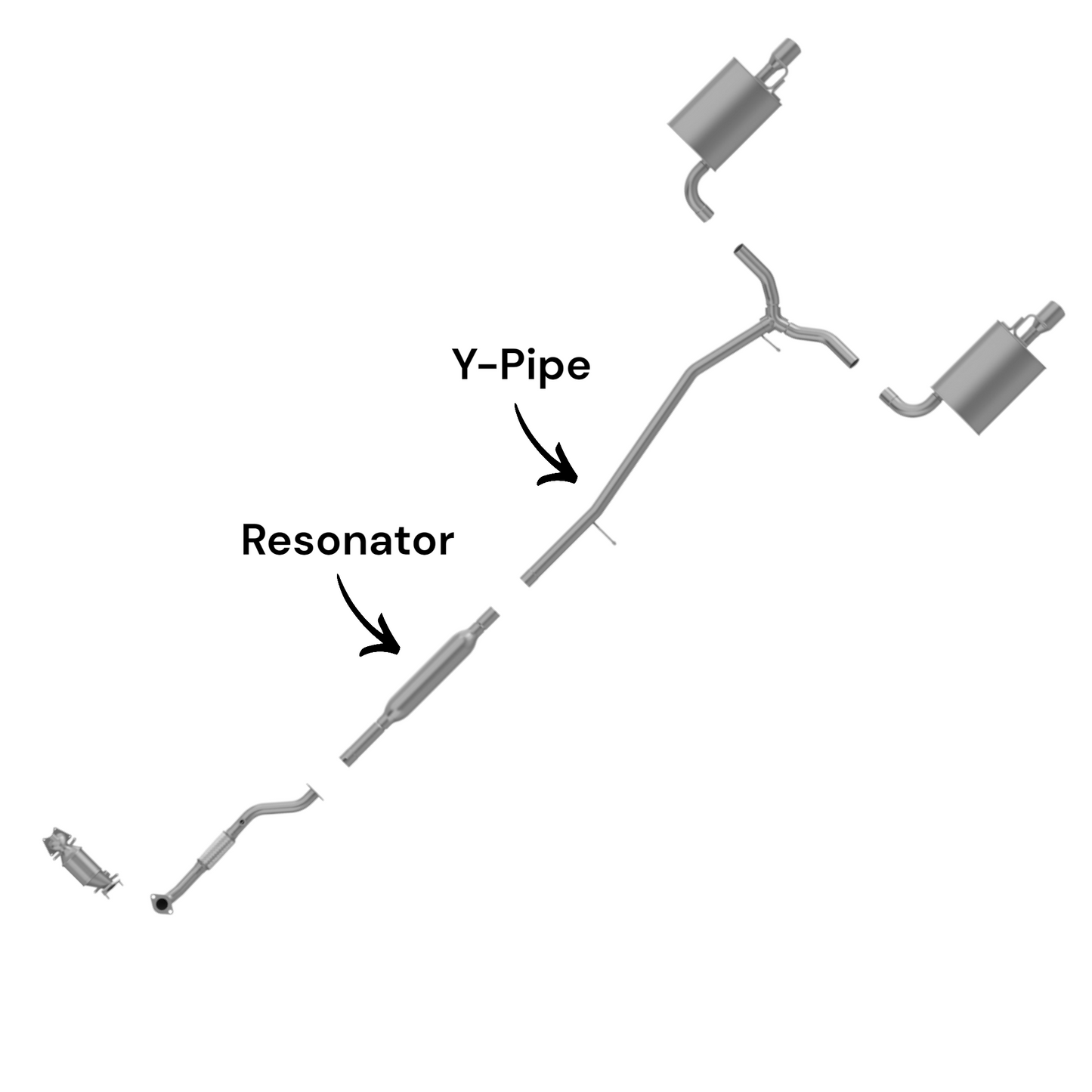 Ford Explorer 2.0L (2012-2015) (Turbo) Resonator with Y pipe