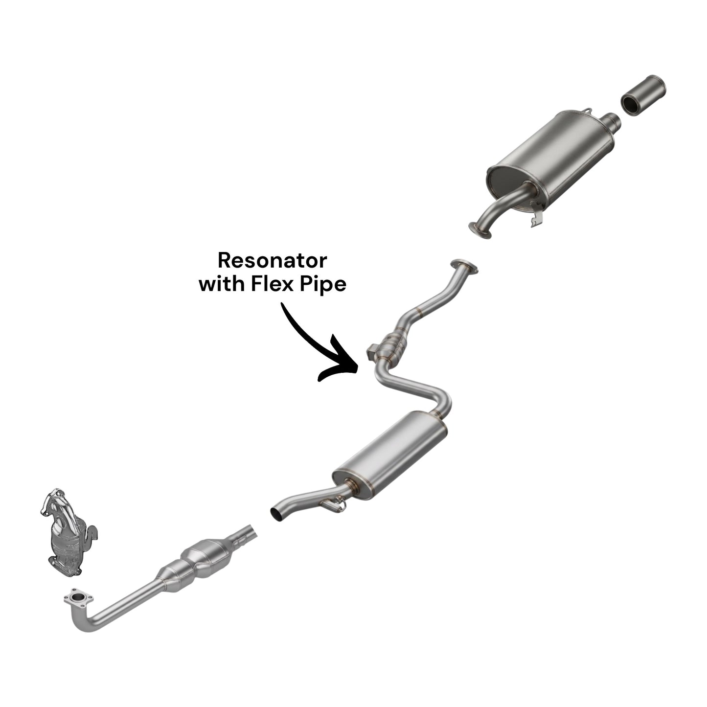 Volvo S40 1.9L Turbo (2000-2004) Resonator with Flex Pipe