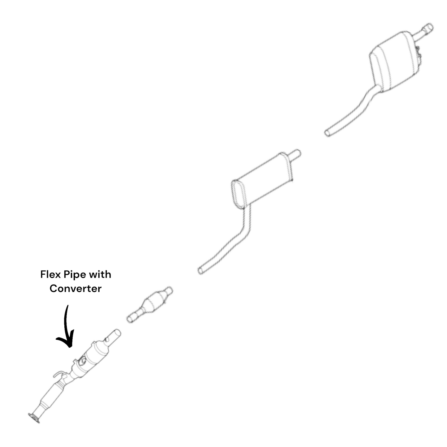 Volkswagen Passat 2.5L (2012-2014) (Federal Emissions Only) Flex Pipe with Converter