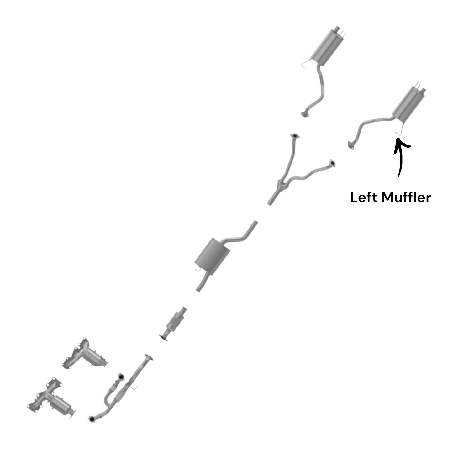 Hyundai Santa Fe 2.7L (2007-2009) Left Muffler