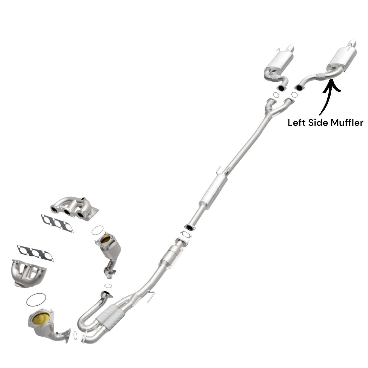 Nissan Maxima 3.5L (2009-2019) Left Side Muffler Without Converter.