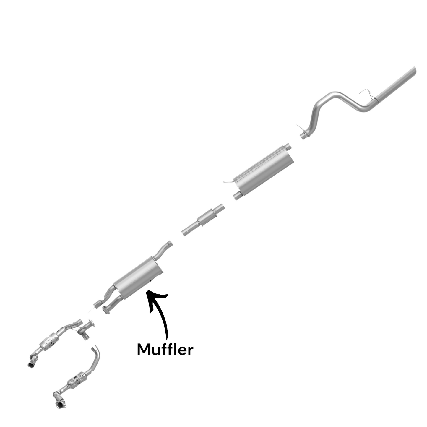 Ford F-350 Super Duty 6.2L (2011-2016) (Crew Cab Pickup With Short Bed) Middle Muffler