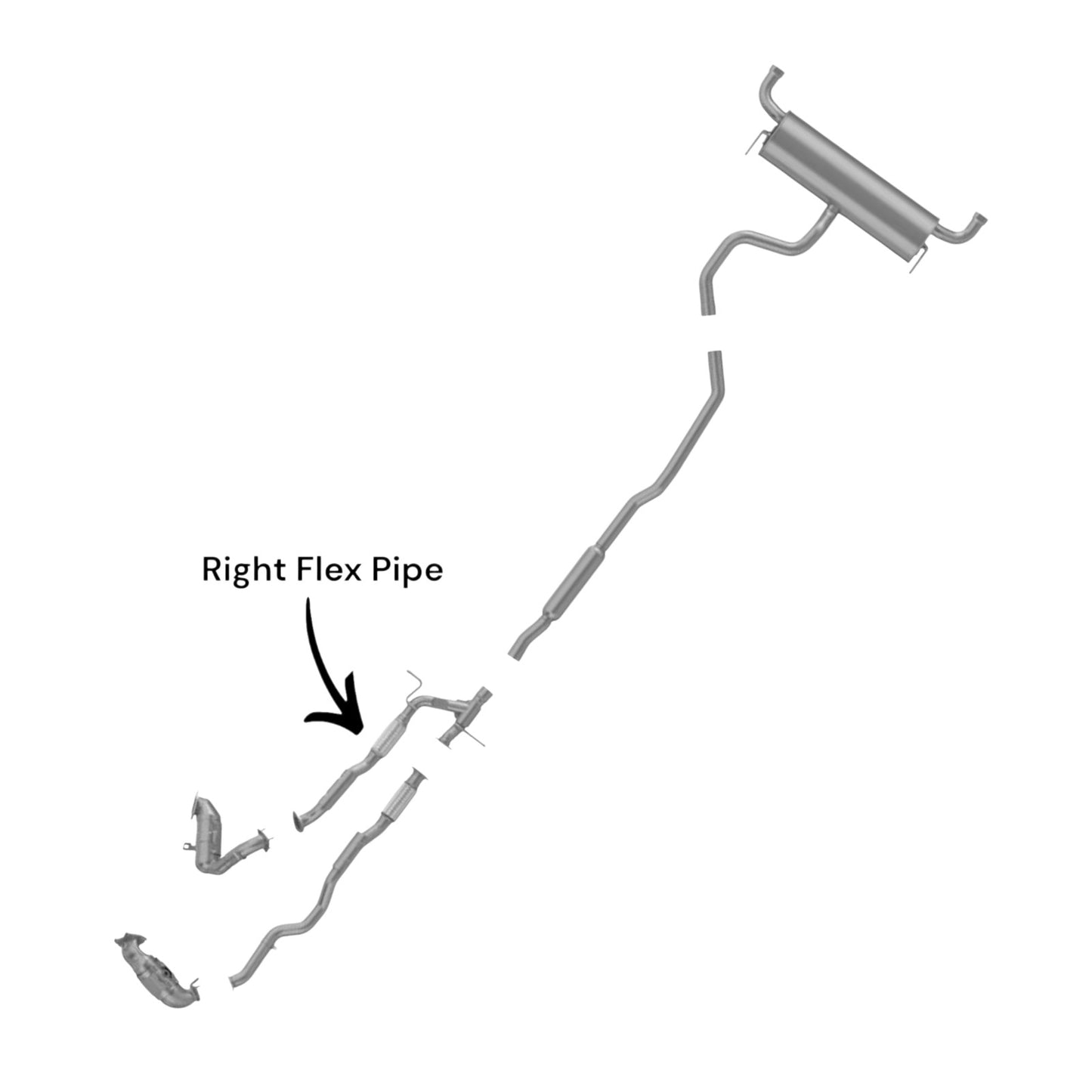 Chrysler 200 3.6L (2015-2017) (AWD) Right Side Flex With Y Pipe