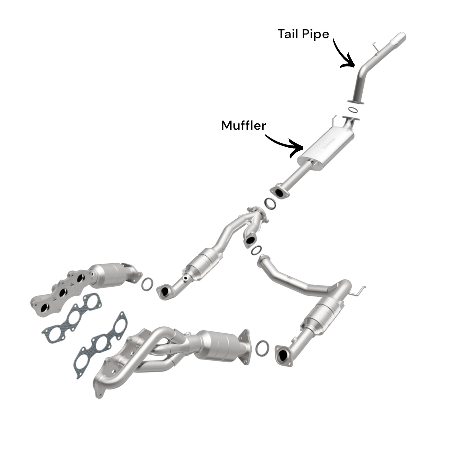 Pot d'échappement avec tuyau de sortie pour Toyota FJ Cruiser 4.0L (2007-2014).