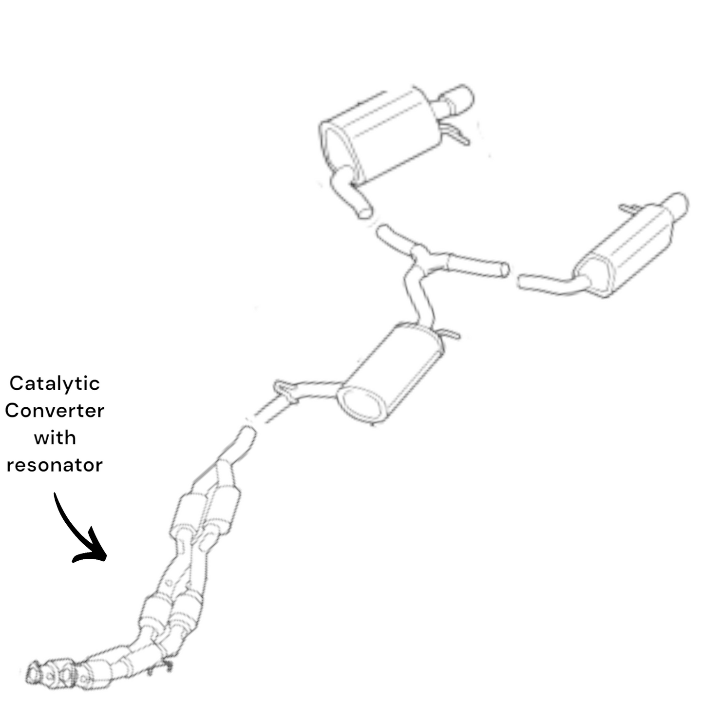 Volkswagen Passat 3.6L (2012-2018) Dual Catalytic Converters with Dual Resonators