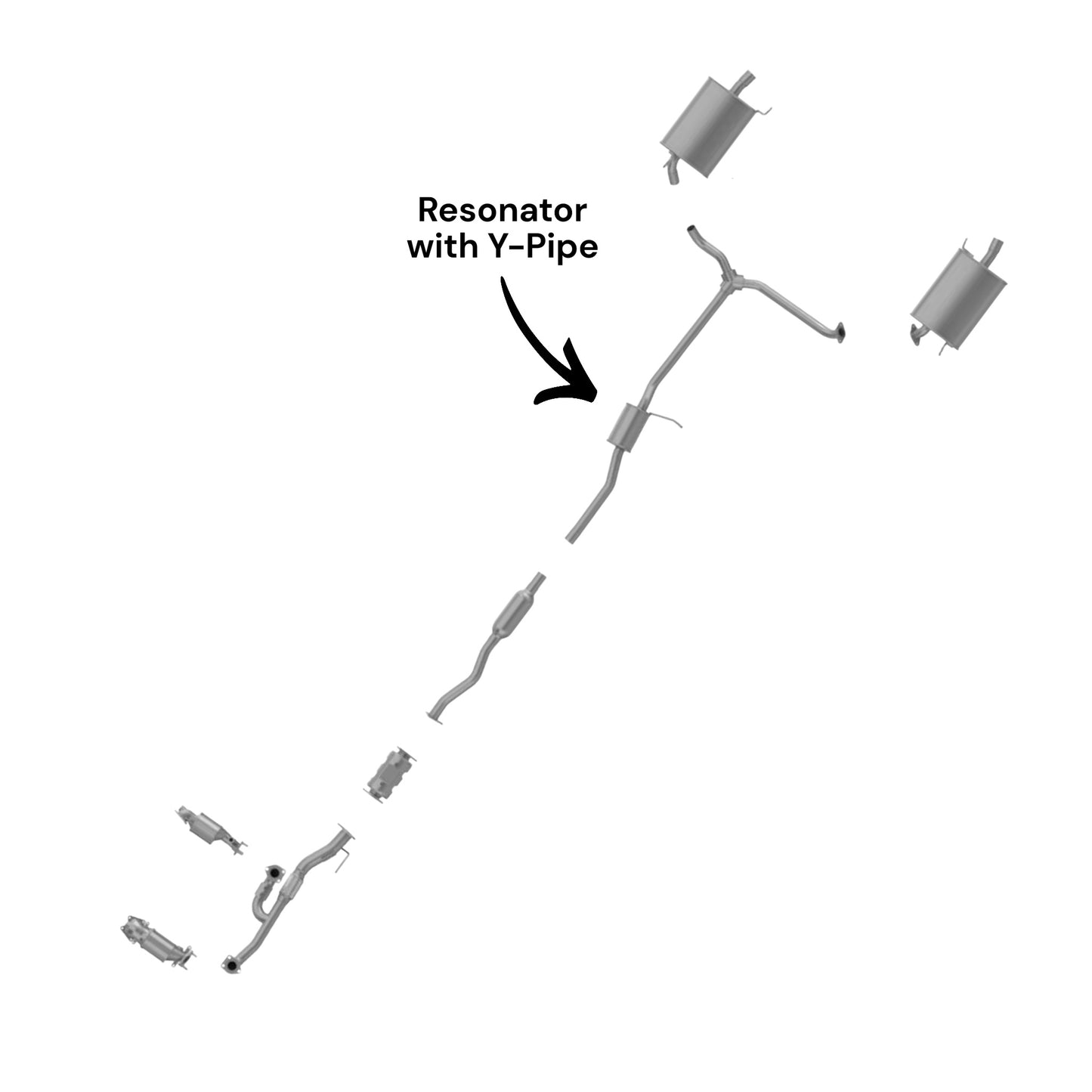Honda Accord 3.0L (2003-2007) (Non-Hybrid) (Sedan) Rear Resonator With Y-Pipe