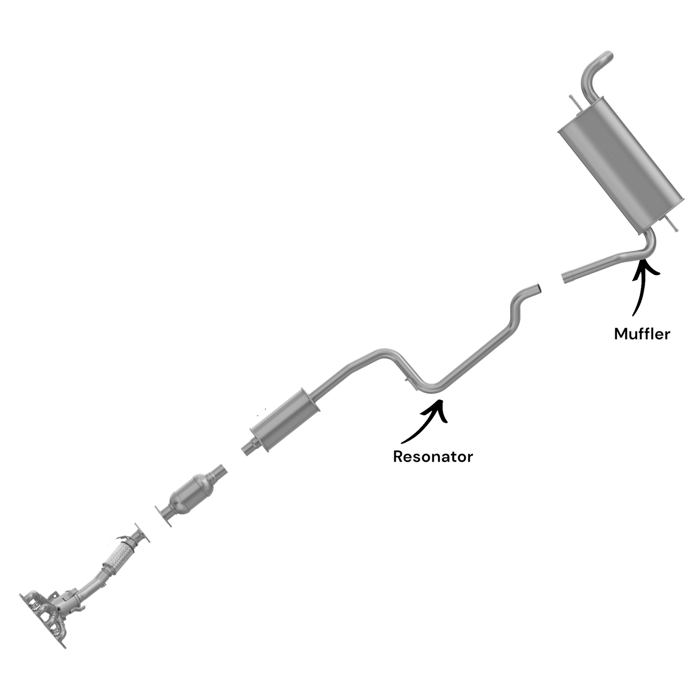 Ford Focus 2.0L (2012-2018) (Sedan) (PZEV) Resonator And Muffler