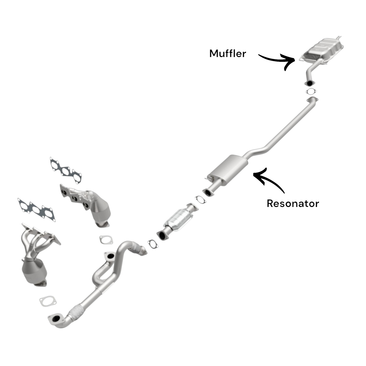 Hyundai Santa Fe 3.5L (2010-2012) Resonator and Muffler