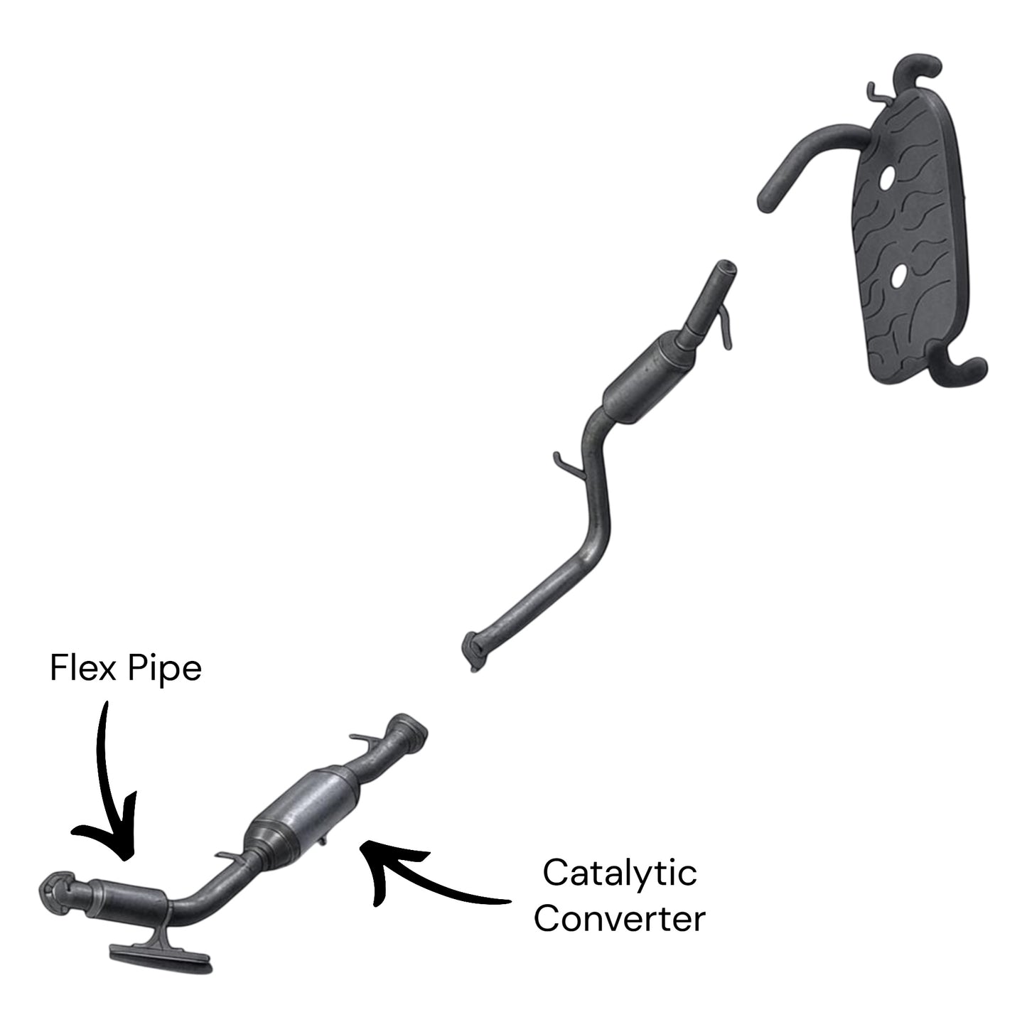 Volvo S40 2.5L Turbo (2004-2010) (FWD) Flex Pipe With Catalytic Converter