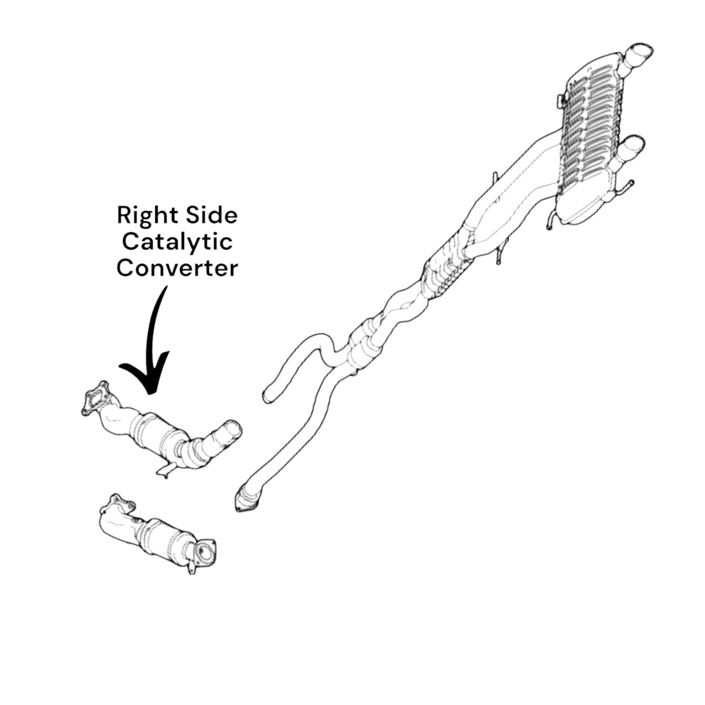Cadillac CTS 3.6L (2016, 2017) (RWD) Right Side Catalytic Converter With Flex