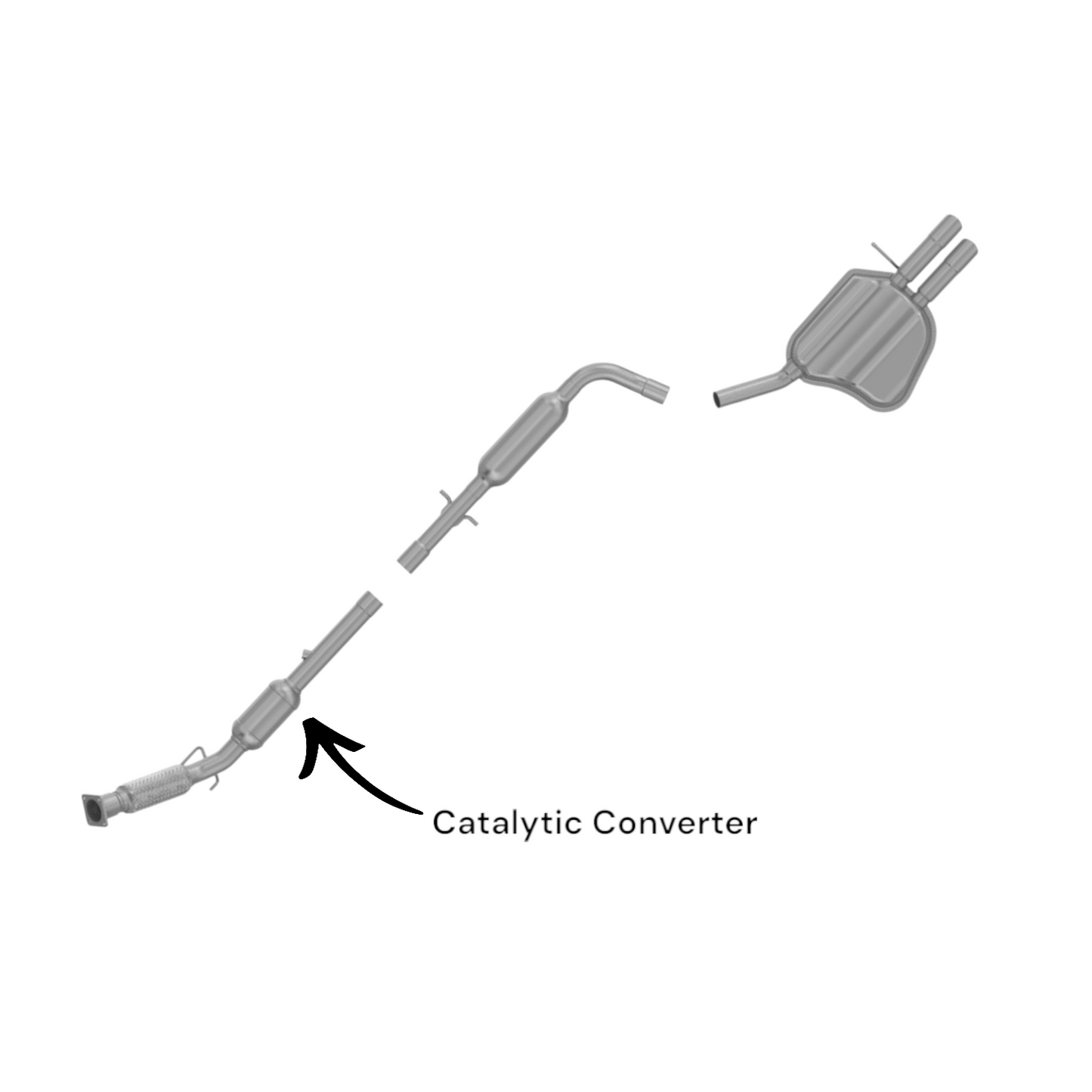 Volkswagen Jetta 2.0L (2011-2015) (Non-turbo) Catalytic Converter with Flex Pipe